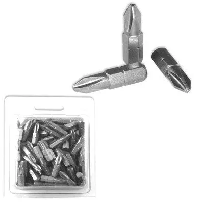 100 Piece Piece Pack of 1" Long #2 Screwdriver Bit Tips for Magnetic Screwdriver