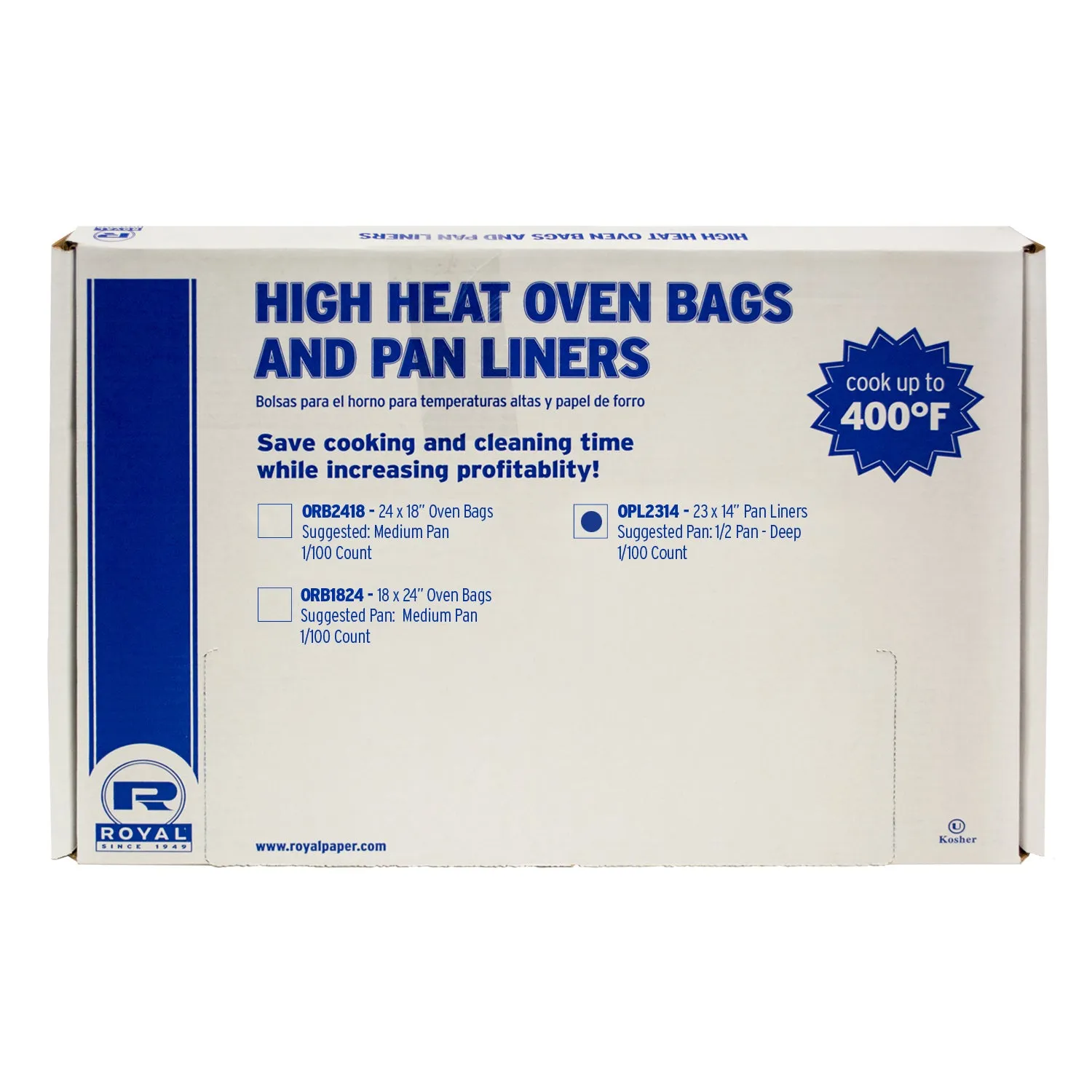 1/2 Pan High Heat 23" W x 14" L Oven Deep Pan Liner, Case of 100