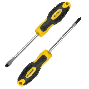 ﻿﻿2 piece Screwdriver Comfort Grip Set 4" Phillips Slotted & 1/4" Flathead Steel