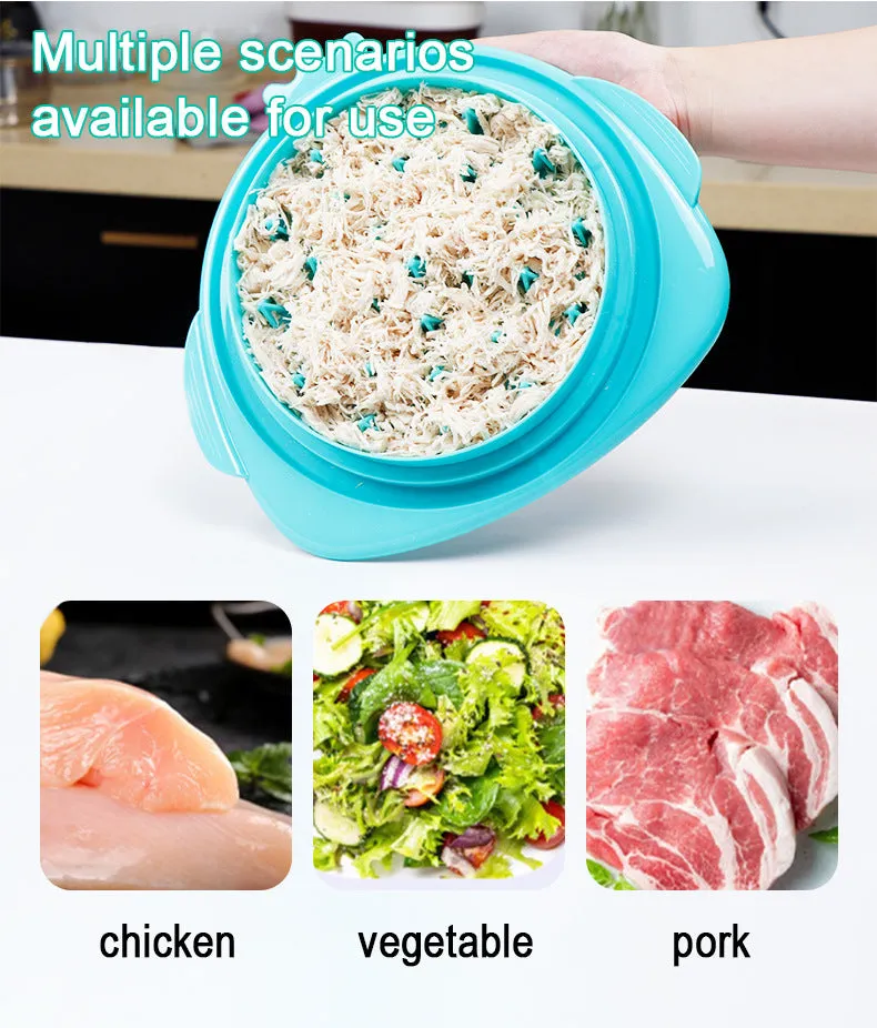 2pcs blue New Chicken Shredder - Effortless Chicken Breast Shredding Tool for Meal Prep and Baby Food