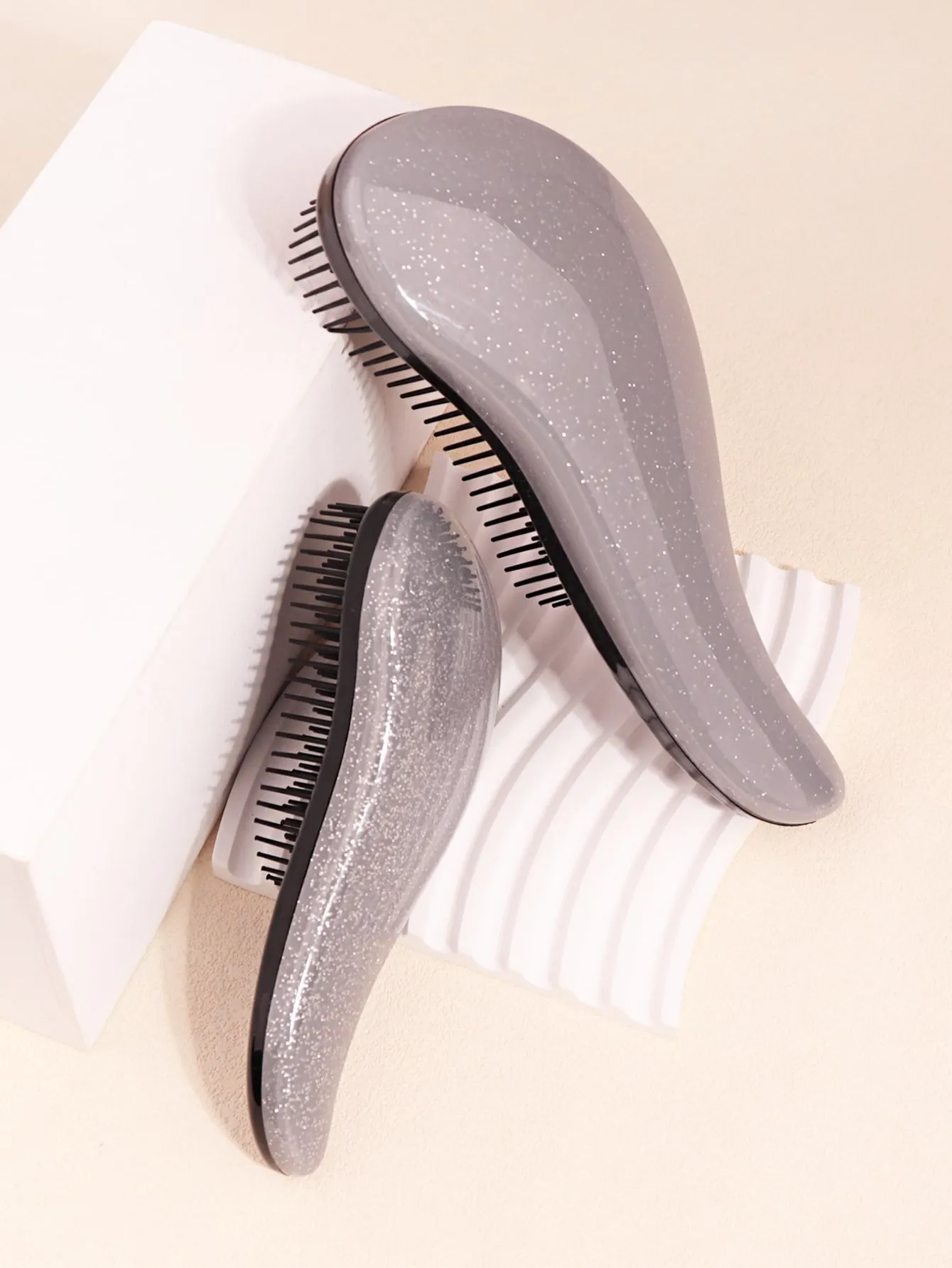 2pcs/set Hair Brush Comb For Adults & Children, Suitable For Dry/wet/curly Hair, Sparkling, Detangling Brush, Unisex