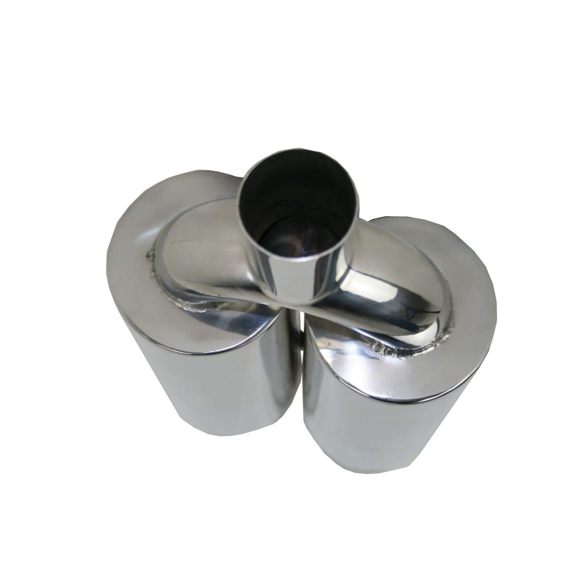 3 Inch Diameter Long Stainless Steel Twin Exit Exhaust Tip Silencer