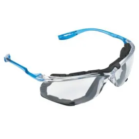 3M™ CCS Protective Eyewear, Clear Polycarbonate Lens, Anti-Fog, Clear Plastic Frame, Light Blue Temple, 11872-00000-20