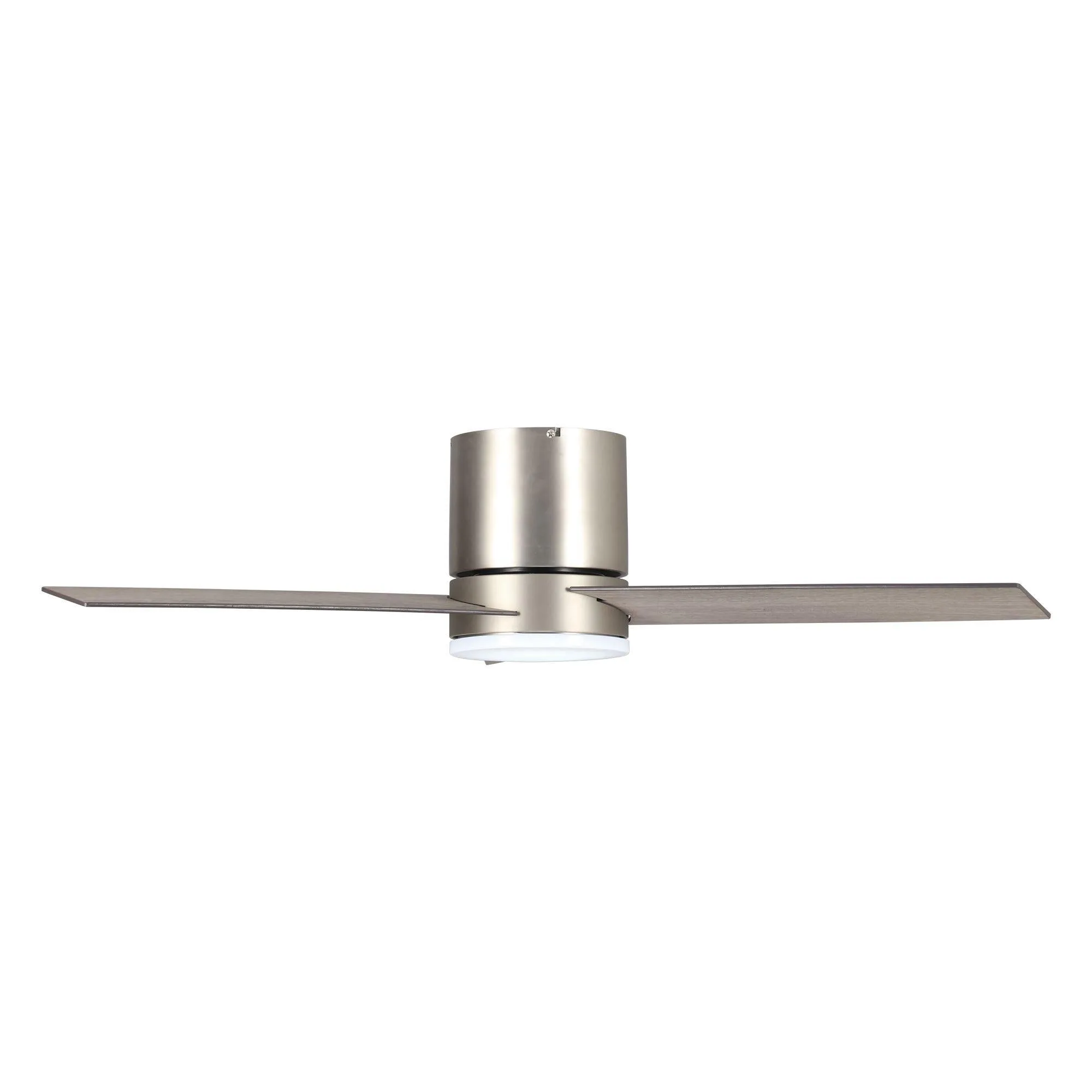 48" Satin Nickel Flush Mount Ceiling Fan with LED Lighting