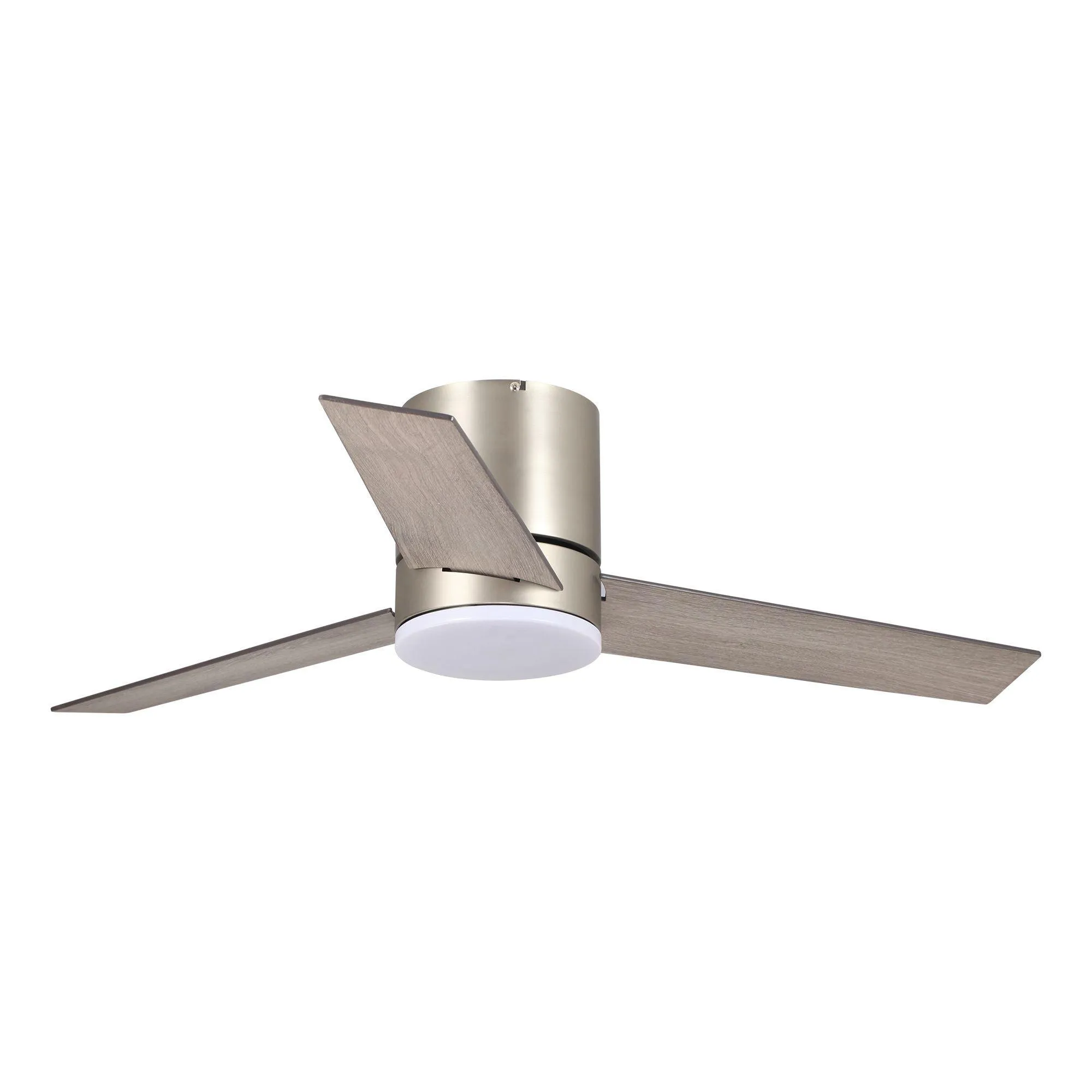 48" Satin Nickel Flush Mount Ceiling Fan with LED Lighting