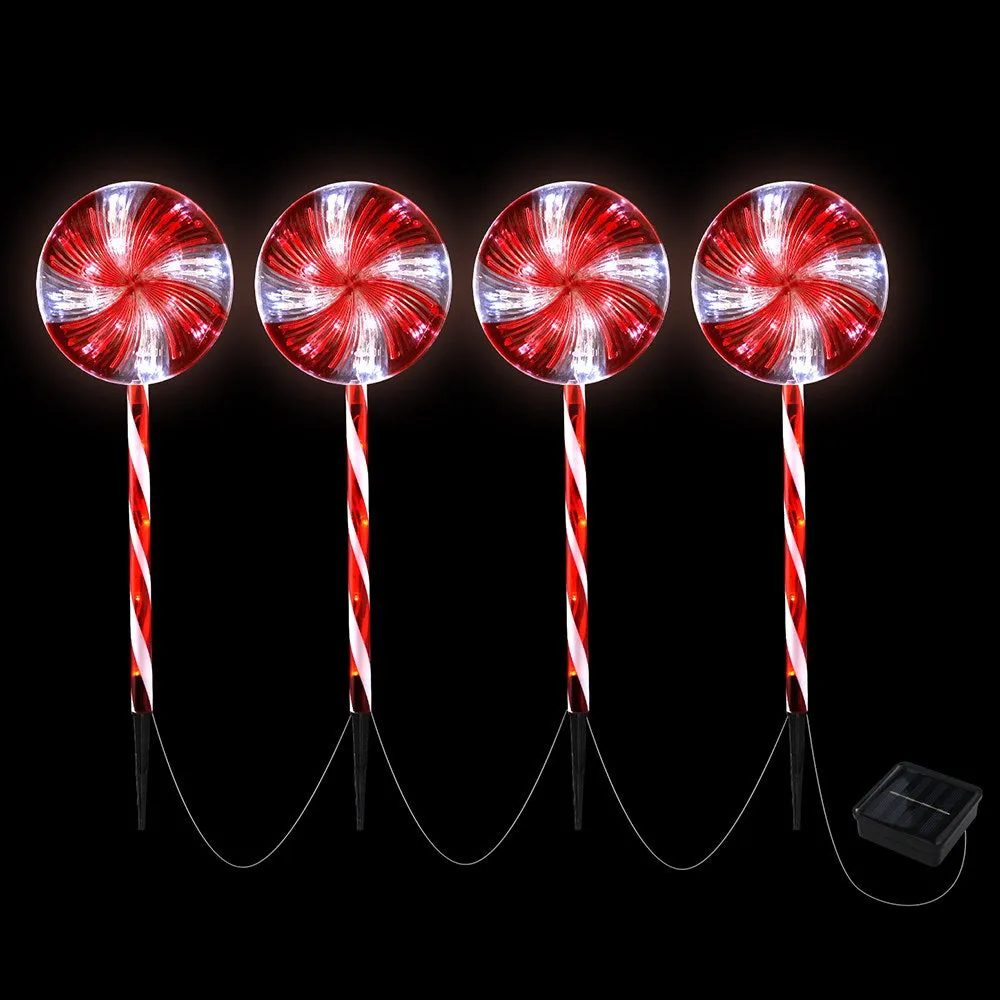 4PCS 112 LED Solar Path Lights, 8 Modes, Waterproof - Jingle Jollys