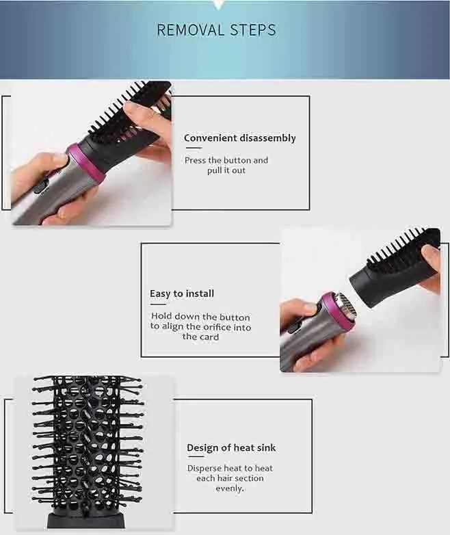 5 In1 Hair Dryer, Hot Air and Hair Brush Volumizer  Set