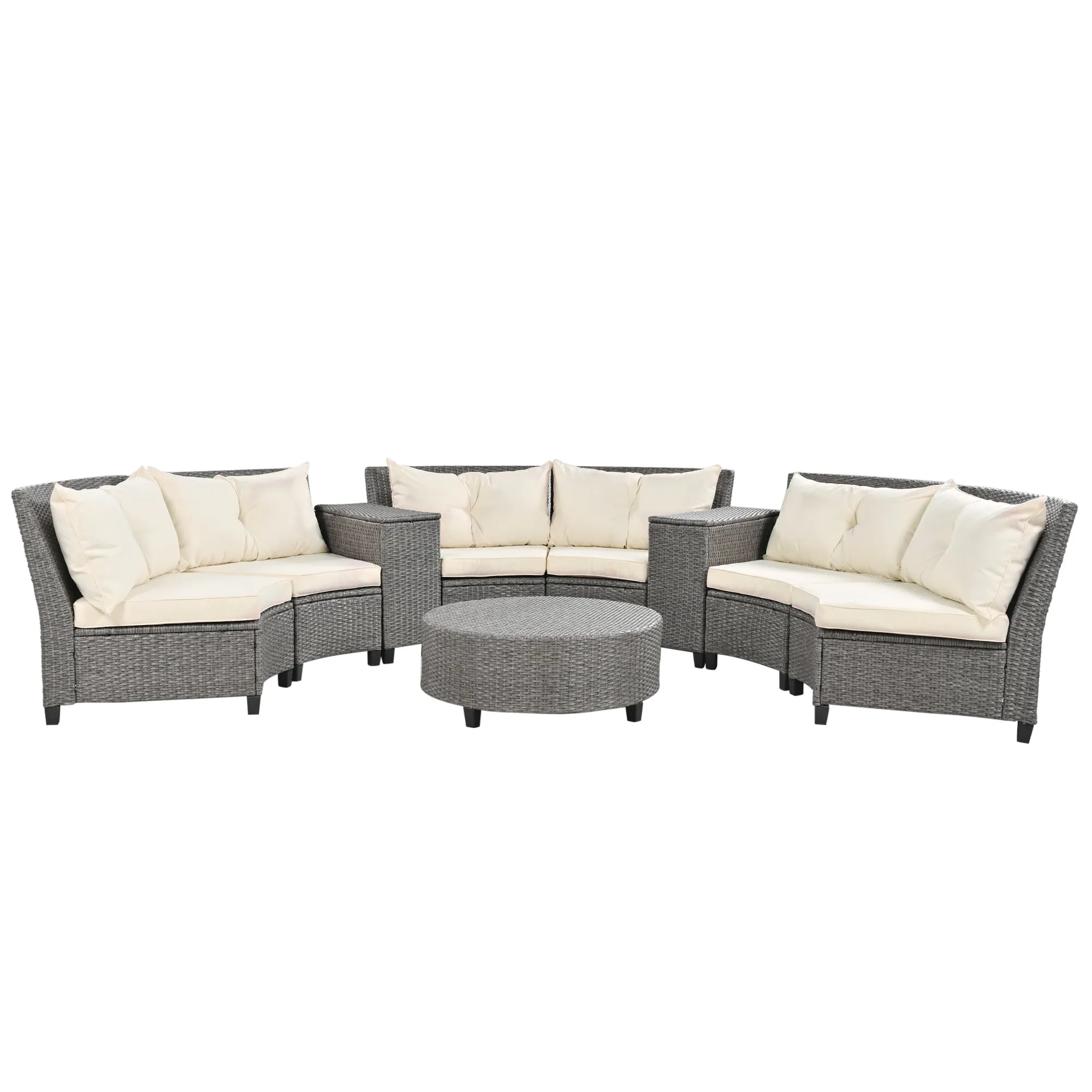 6-Piece Rattan Garden Set with Table & Cushions - Stylish & Durable Outdoor Furniture