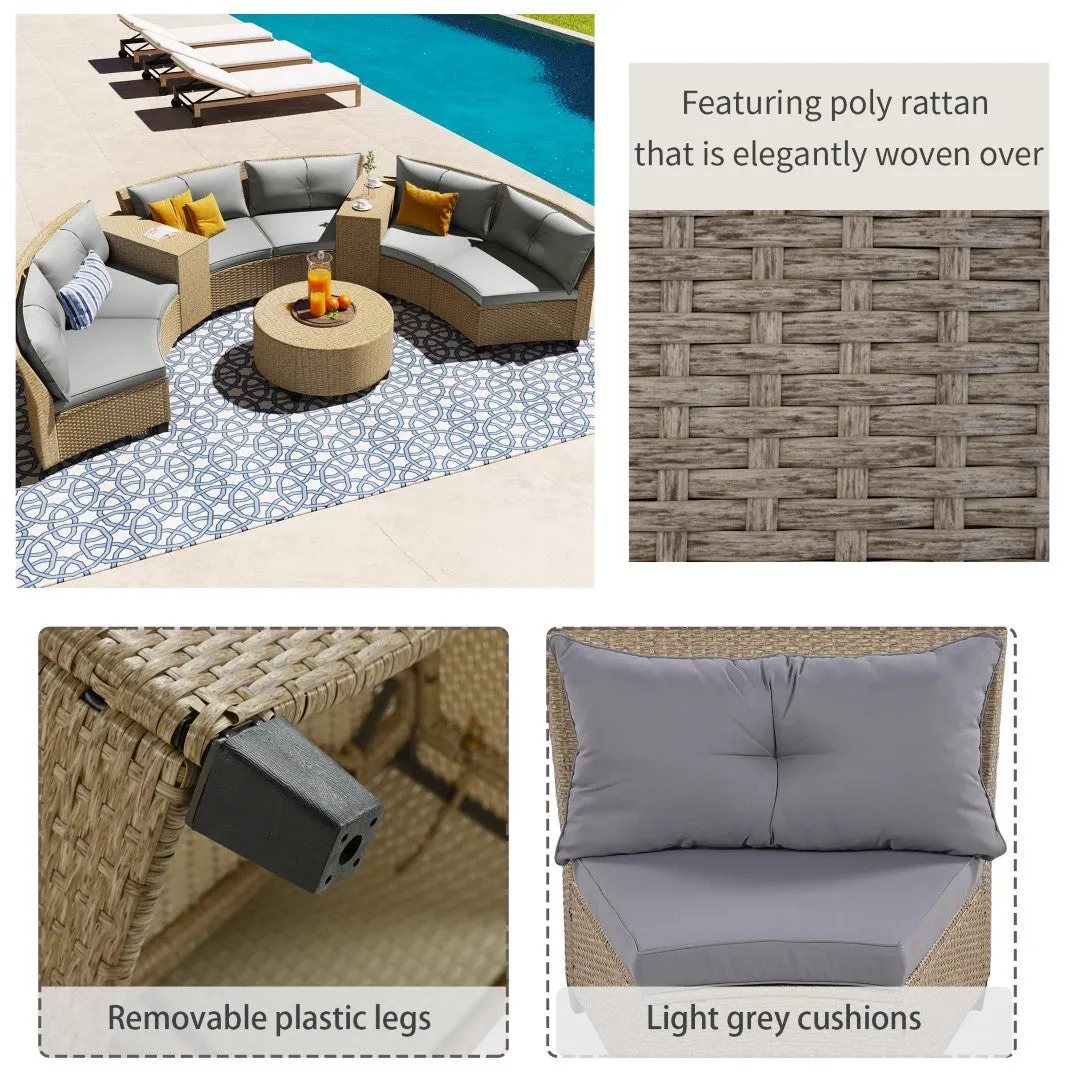 6-Piece Rattan Garden Set with Table & Cushions - Stylish & Durable Outdoor Furniture