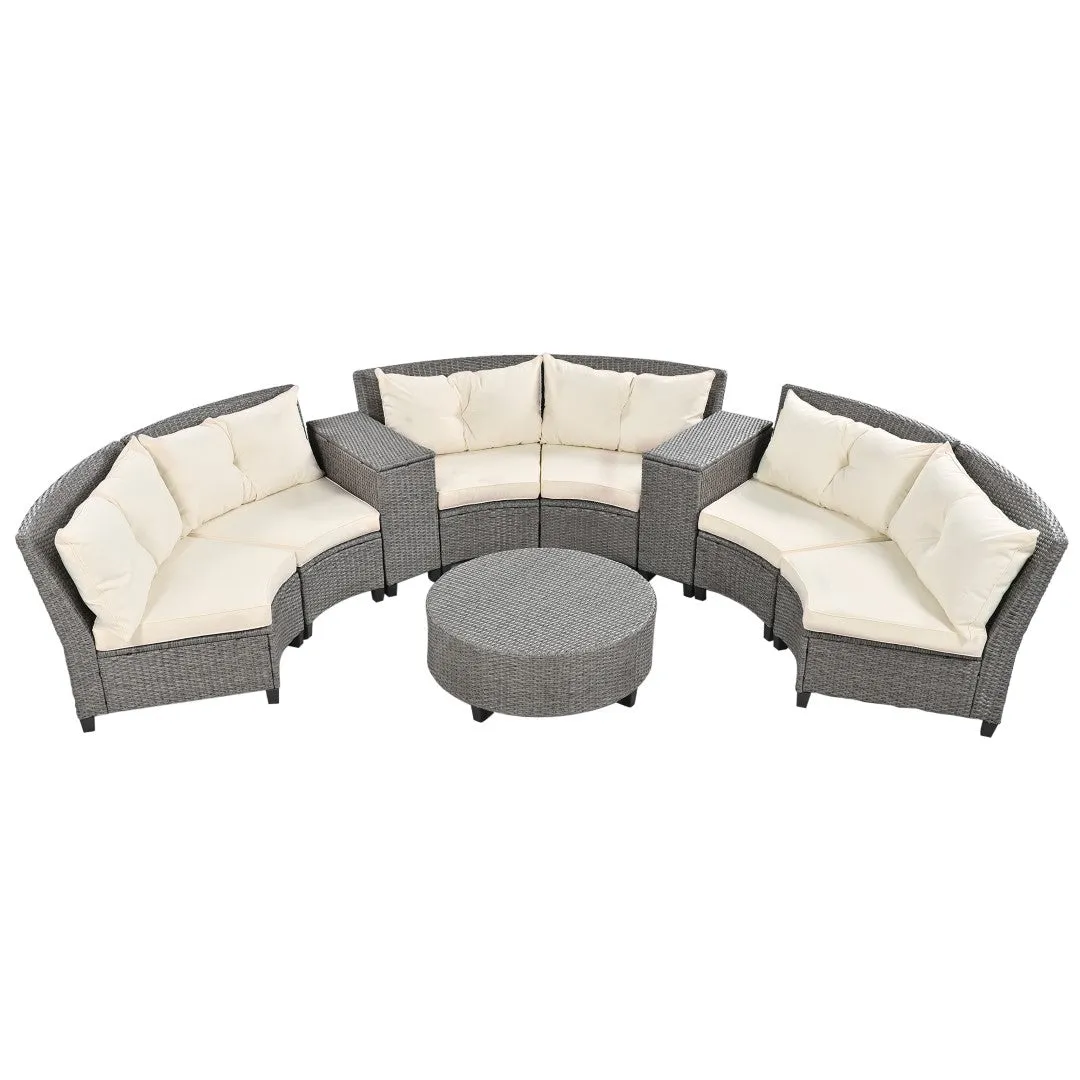 6-Piece Rattan Garden Set with Table & Cushions - Stylish & Durable Outdoor Furniture