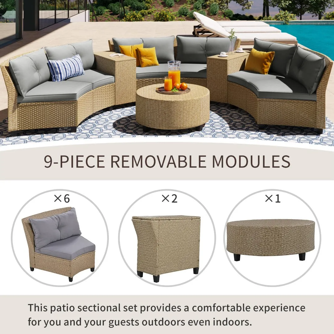 6-Piece Rattan Garden Set with Table & Cushions - Stylish & Durable Outdoor Furniture