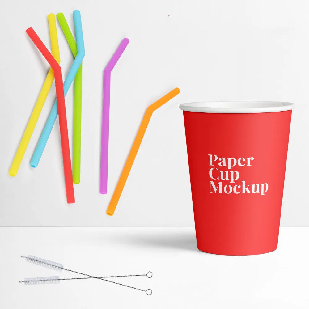 6-piece Super Soft Food Grade Silicone Straws Set