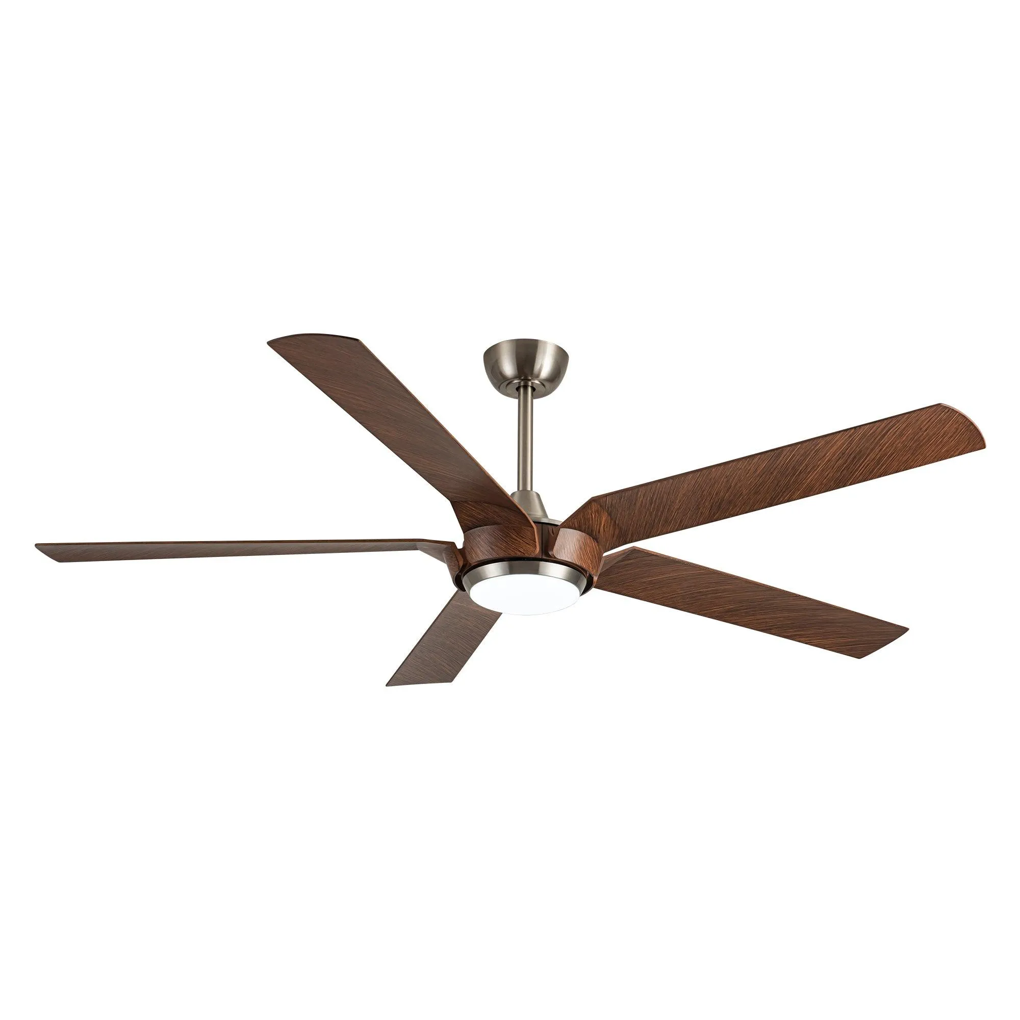 65" Fury Farmhouse DC Motor Downrod Mount Ceiling Fan with Lighting and Remote Control