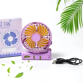 7604 Portable Mini handy Fan & Personal Table Fan | Rechargeable Battery Operated Fan Suitable for Kids, Women, Makeup Artist, Home Office (Battery Not Include)