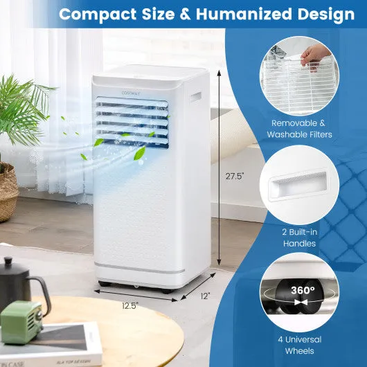 8000/10000 BTU Portable Air Conditioner with Dehumidifier and Fan Mode-10000 BTU