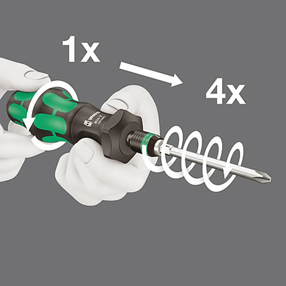 826 T Kraftform Turbo Bits Screwdriver, Rapidaptor Quick-Release Chuck