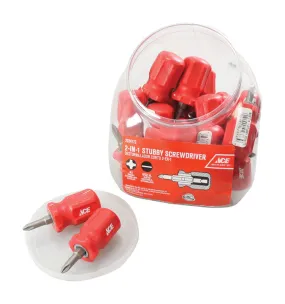 Ace Phillips/Slotted 2-in-1 Stubby Screwdriver 2 in.