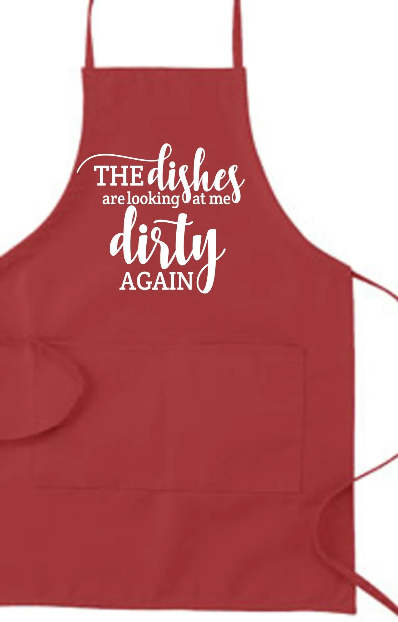 Adjustable 2 Pocket Red Apron