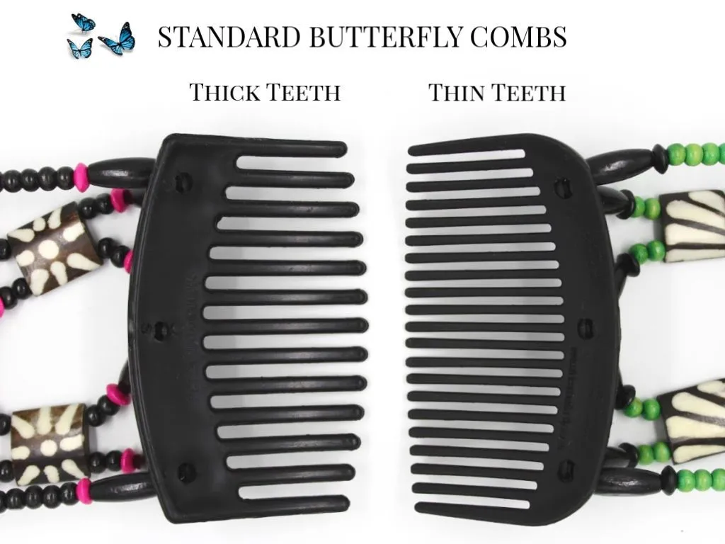 African Butterfly Hair Comb - Dupla Brown 94