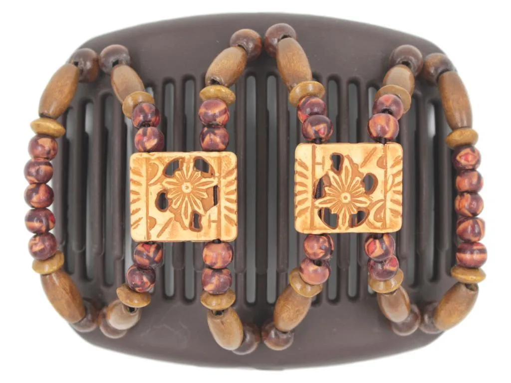 African Butterfly Hair Comb - Dupla Brown 94