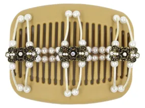 African Butterfly Hair Comb - Flowers Blonde 36