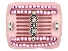 African Butterfly LadyBug Hair Comb - Pink Pearl 09