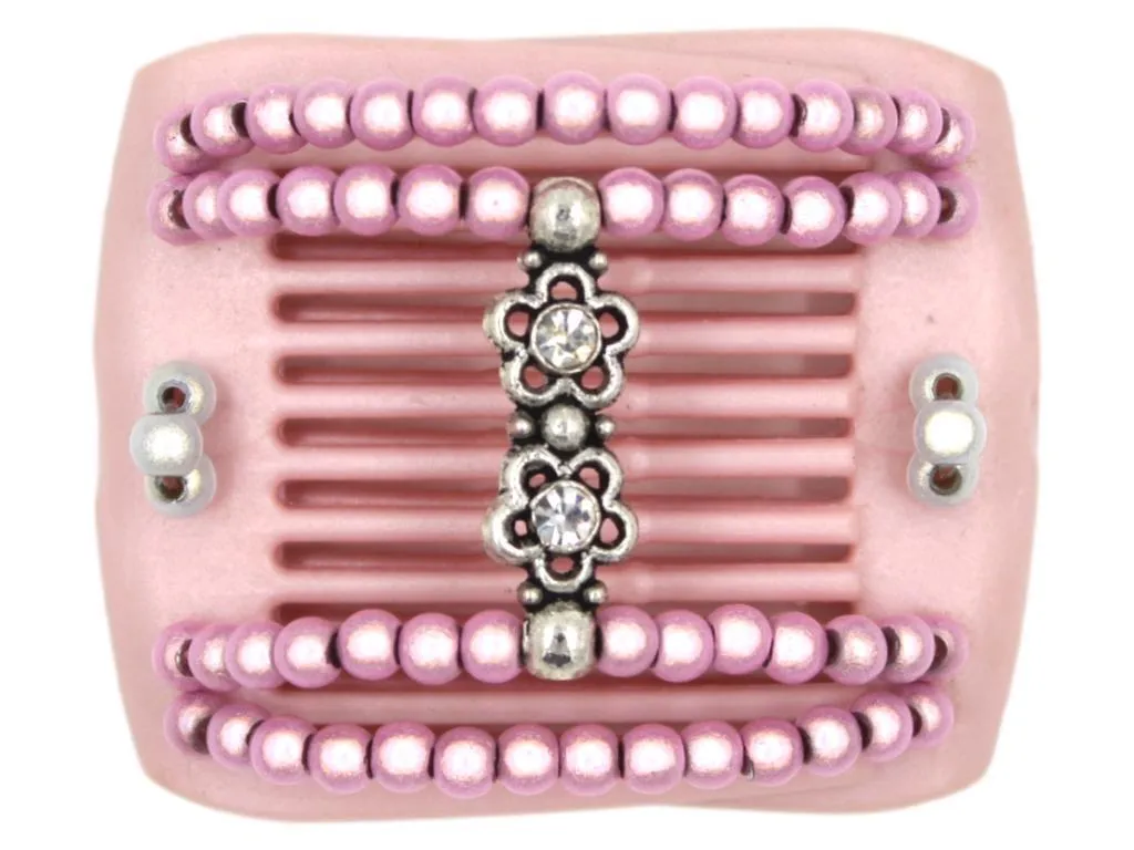 African Butterfly LadyBug Hair Comb - Pink Pearl 09