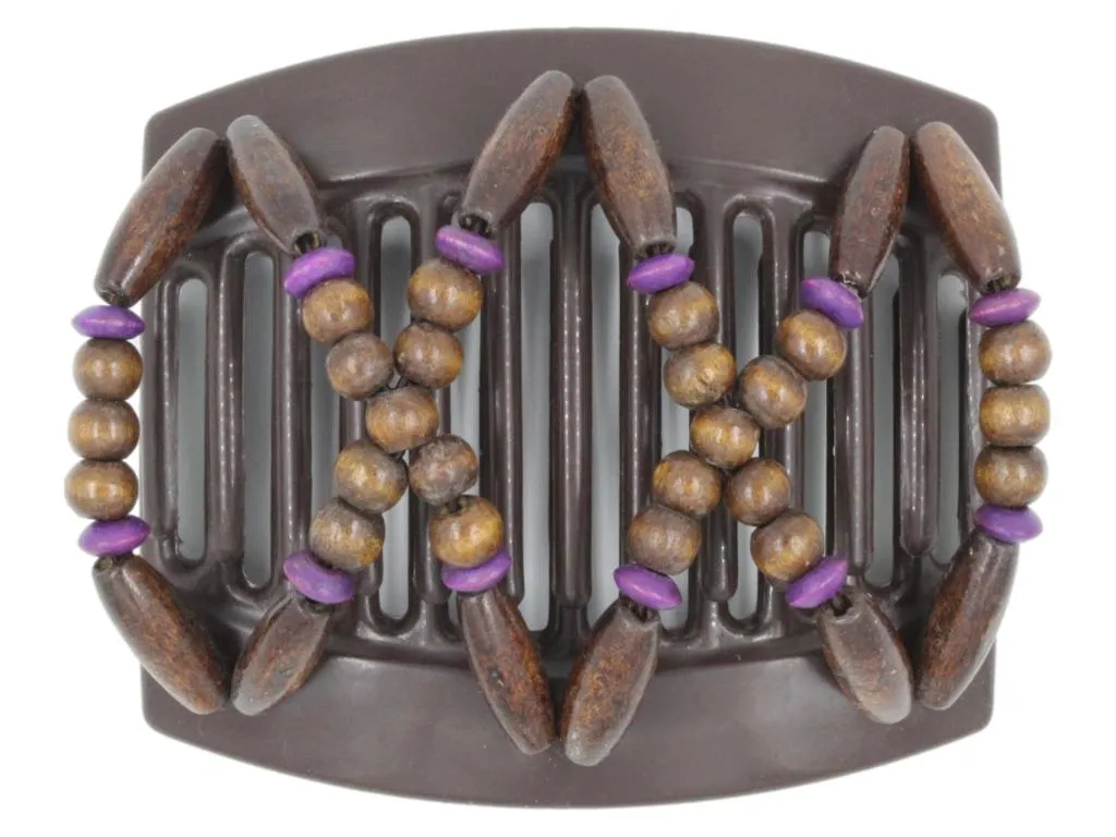 African Butterfly Thick Hair Comb - Beada Brown 201