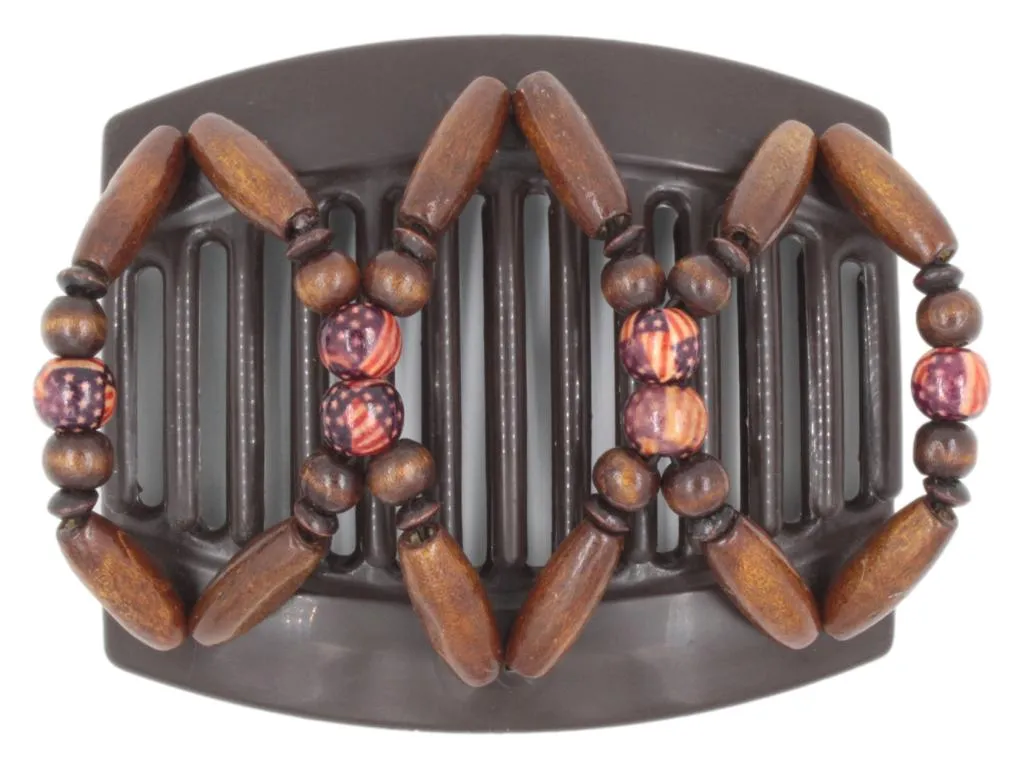 African Butterfly Thick Hair Comb - Beada Brown 213