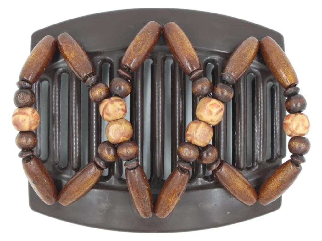 African Butterfly Thick Hair Comb - Beada Brown 218