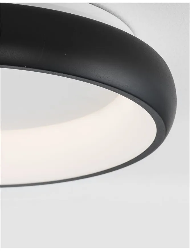 ALB Sandy Black Aluminium & Acrylic Dimmable Inner Light Ring Flush Small - ID 10389