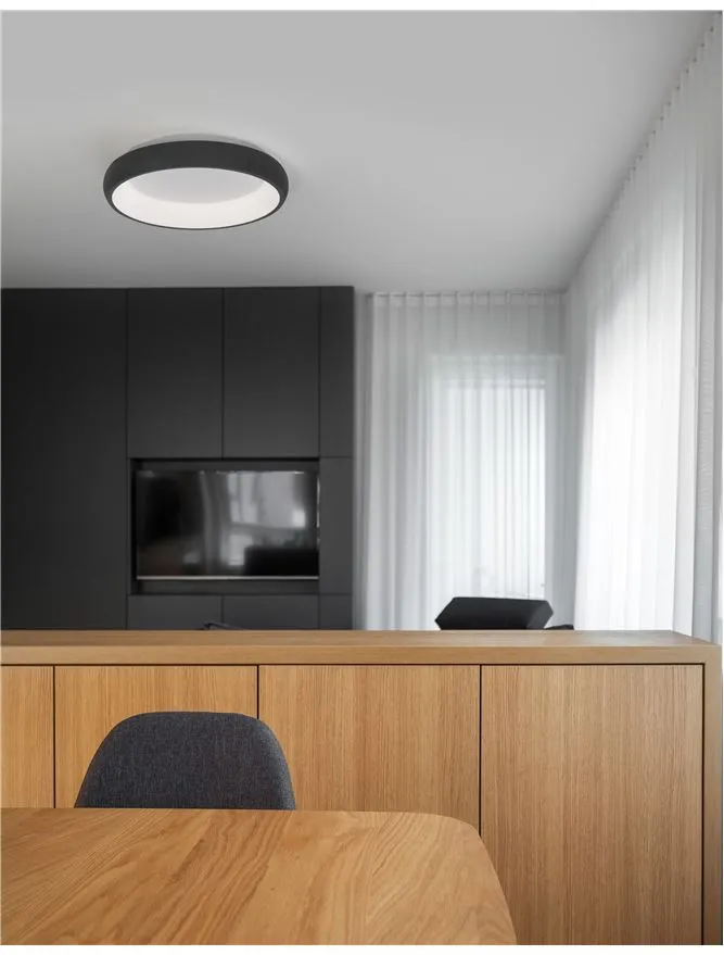 ALB Sandy Black Aluminium & Acrylic Dimmable Inner Light Ring Flush Small - ID 10389