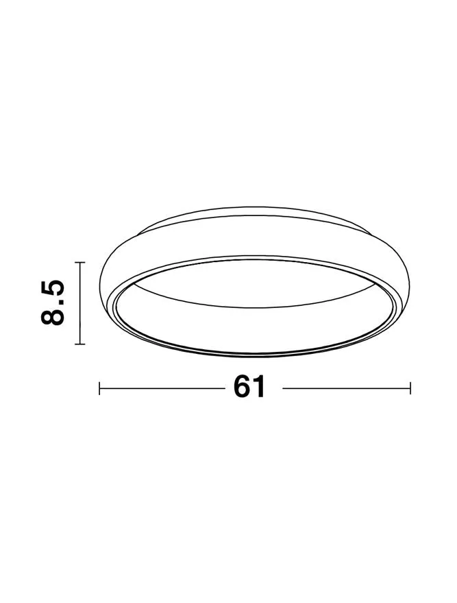 ALB Sandy White Aluminium & Acrylic Dimmable Inner Light Ring Flush Medium - ID 10387