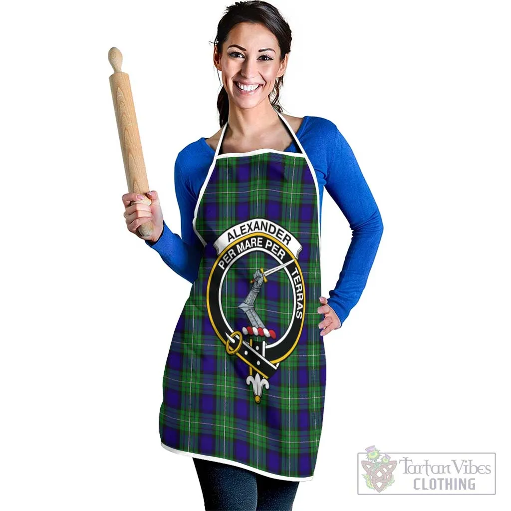 Alexander Tartan Apron with Family Crest