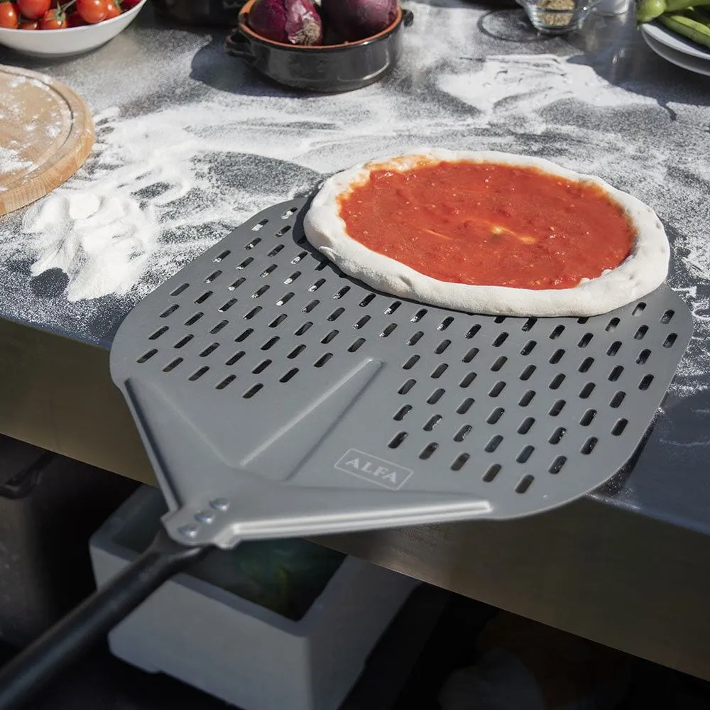 Alfa 48" Large Pizza Peel Kit (Peel / Turner / Brush) - AC-3PCLGPEELSET