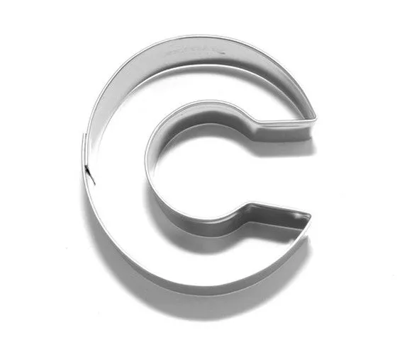 Alphabet Letter C 6.5cm Cookie Cutter Stainless Steel