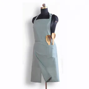 AMOUR APRON - Solid Duck egg linen fabric, size 27"X 35"