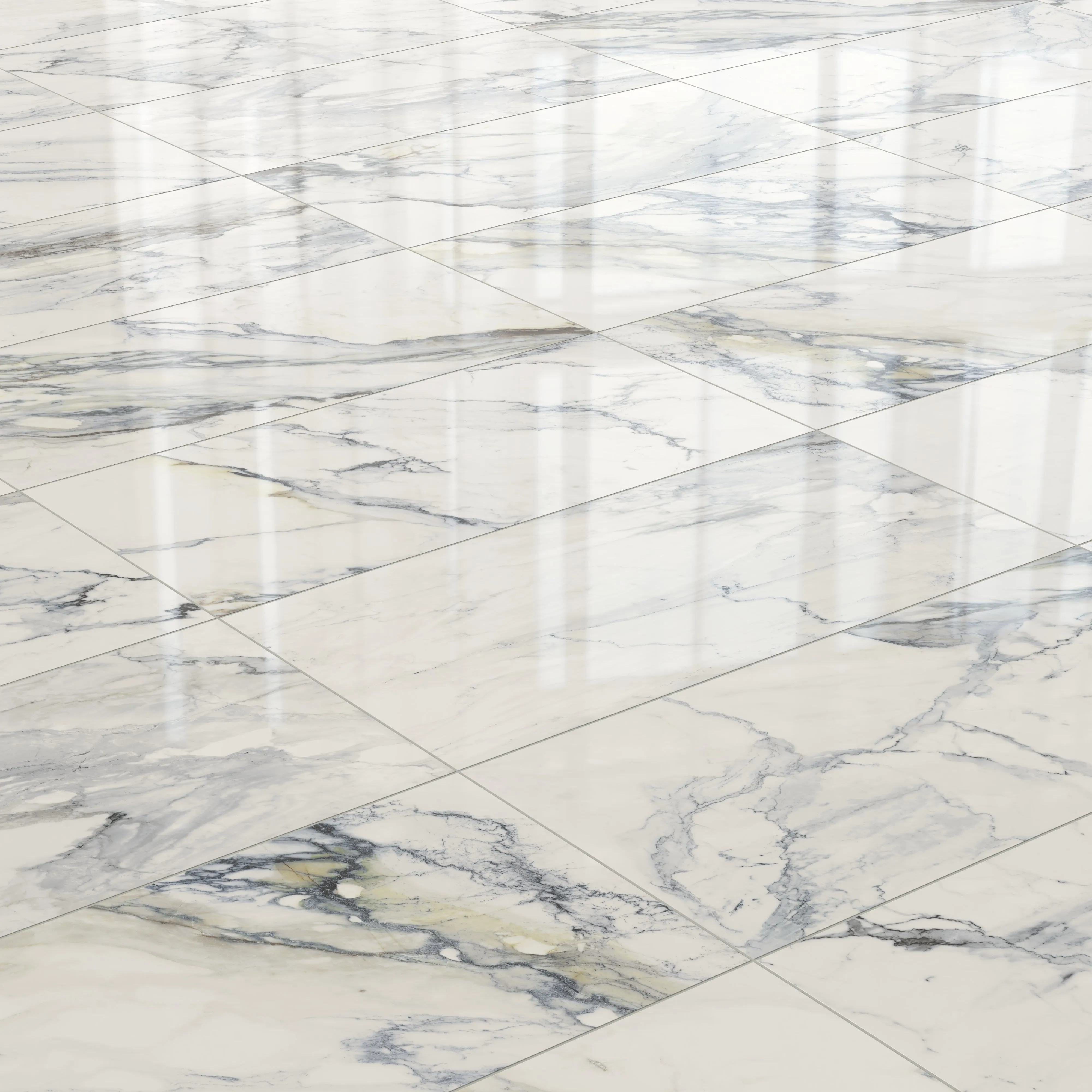 Aniston 24x48 Polished Porcelain Tile in Calacatta Antico