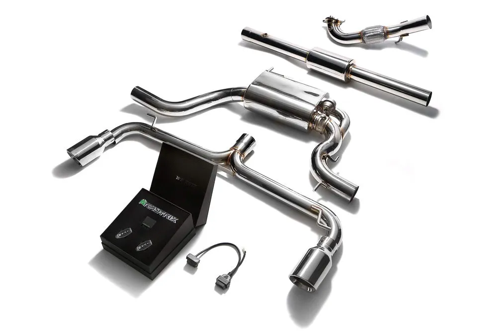 ARMYTRIX Stainless Steel Valvetronic Catback Exhaust System Dual Chrome Silver Tips Volkswagen Scirocco R 2.0TSI 2009-2019