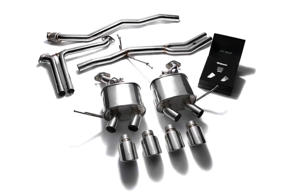 ARMYTRIX Stainless Steel Valvetronic Exhaust System Quad Chrome Silver Tips Porsche Macan 2.0T 2015-2020