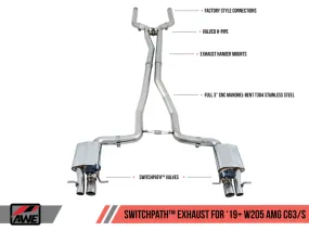 AWE Tuning 2019  Mercedes-Benz C63/S AMG Coupe (W205) w/DPE SwitchPath Exhaust System - No Tips