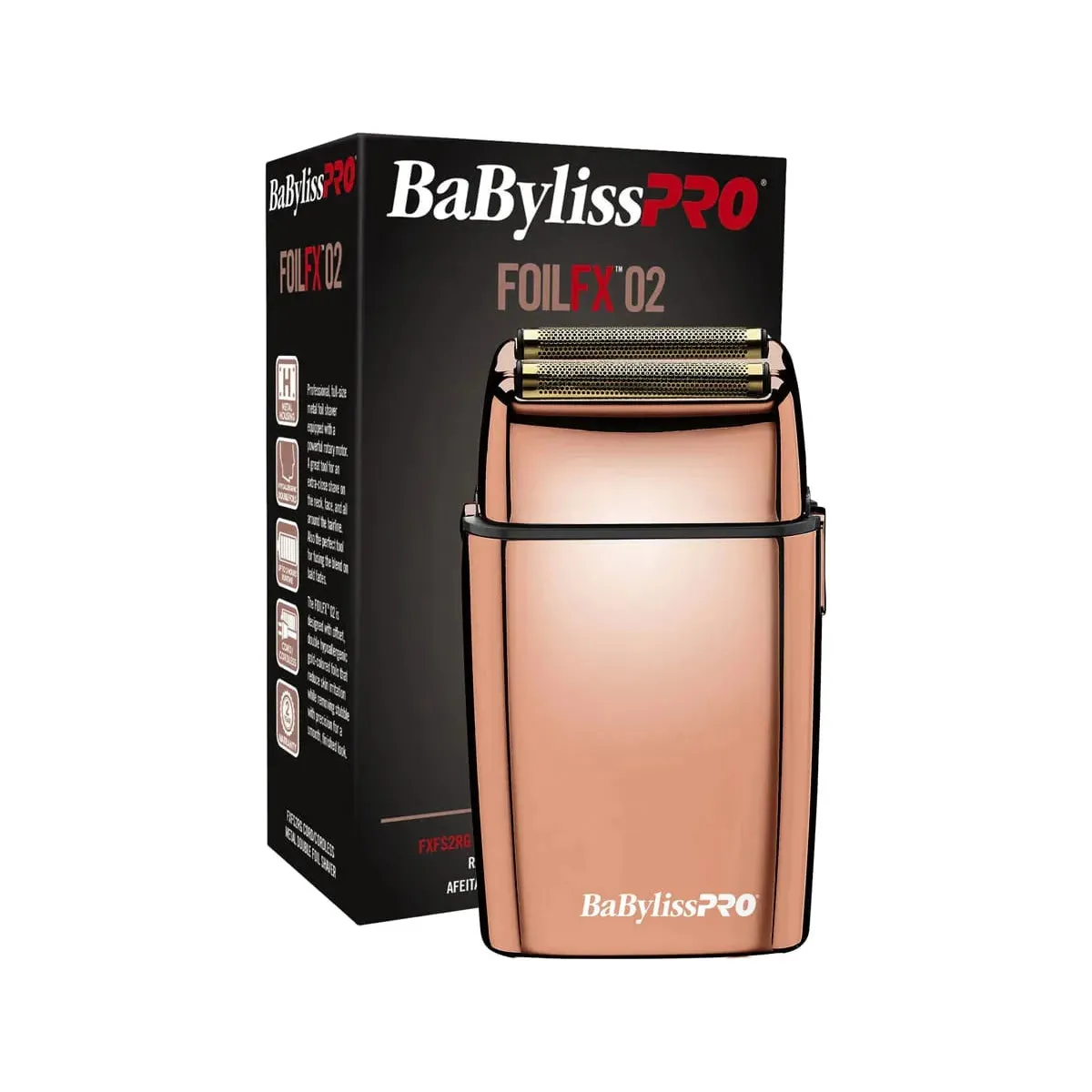 BaBylissPRO Foil FX02 Metal Double Foil Shaver - Rose Gold