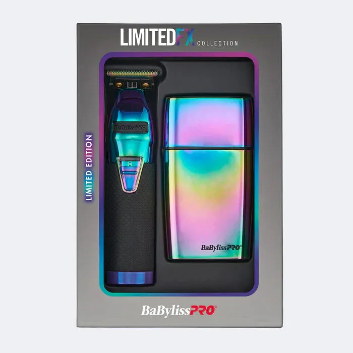 BaBylissPRO LimitedFX Iridescent Trimmer & Double-Foil Shaver Value Set (FXDUOFS2TRB)