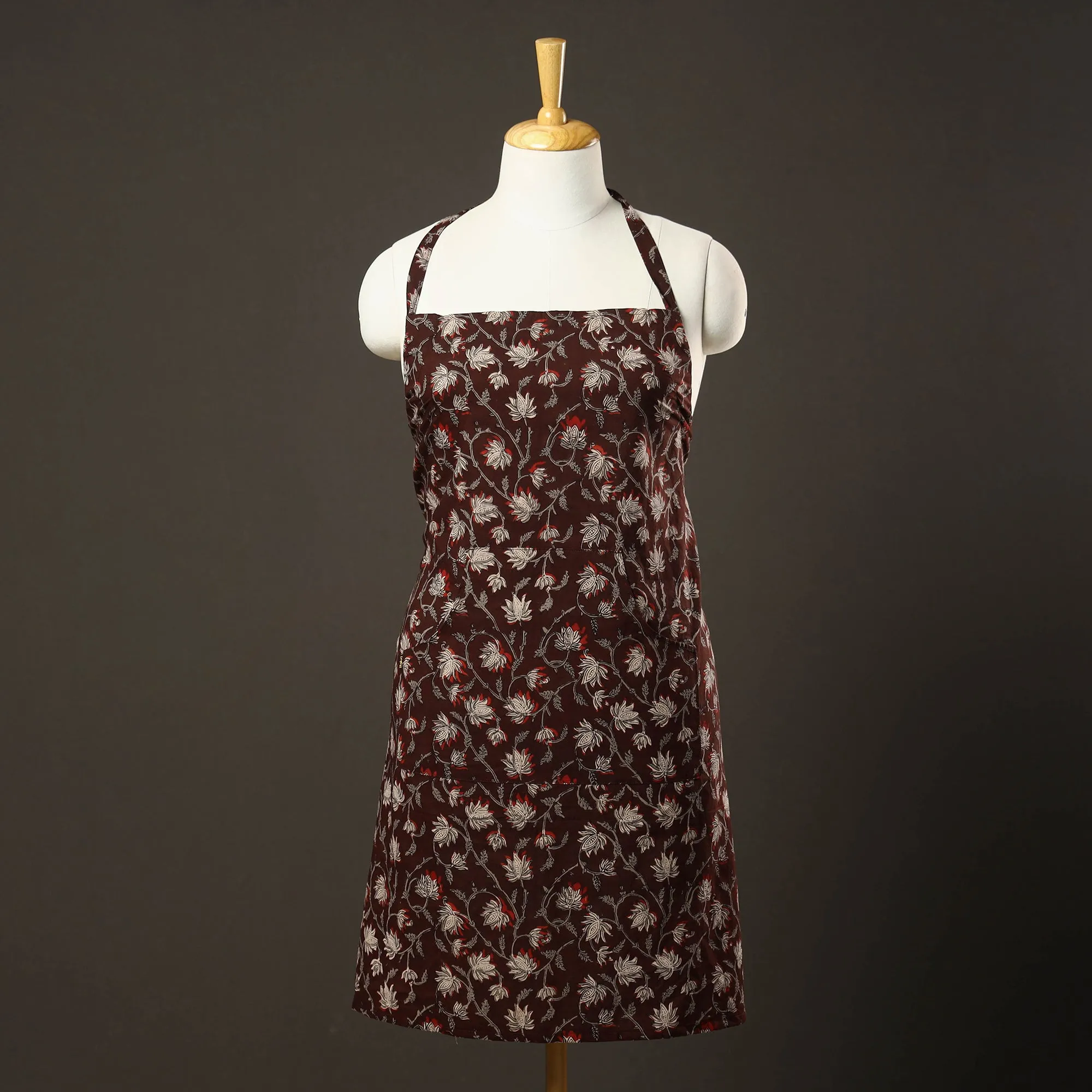 Bagru Block Printed Cotton Apron with Pocket 40