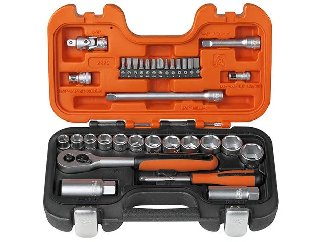 Bahco 34 Piece Mixed 1/4″ & 3/8″ Drive Socket Set