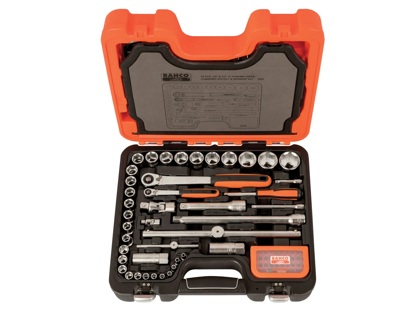 Bahco 95 Piece Mixed 1/4″ & 1/2″ Drive Socket & Mechanics Set