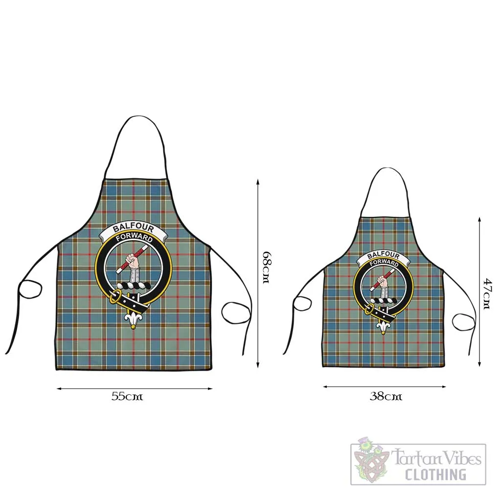 Balfour Blue Tartan Apron with Family Crest