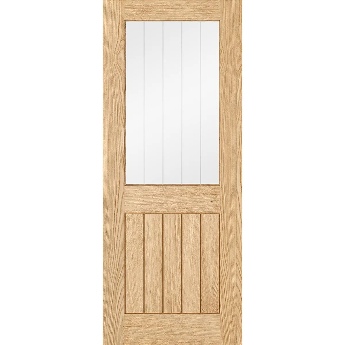 Belize Oak Absolute Evokit Double Pocket Door - Silkscreen Etched Glass - Prefinished