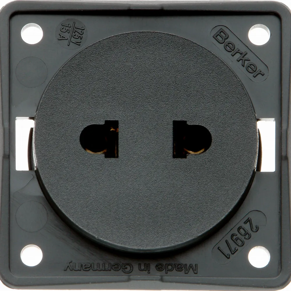 Berker Euro American Socket Outlet - Anthracite Black (Shaver Socket)