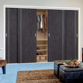 Bespoke Ash Grey Zanzibar Door - 4 Door Maximal Wardrobe and Frame Kit - Prefinished